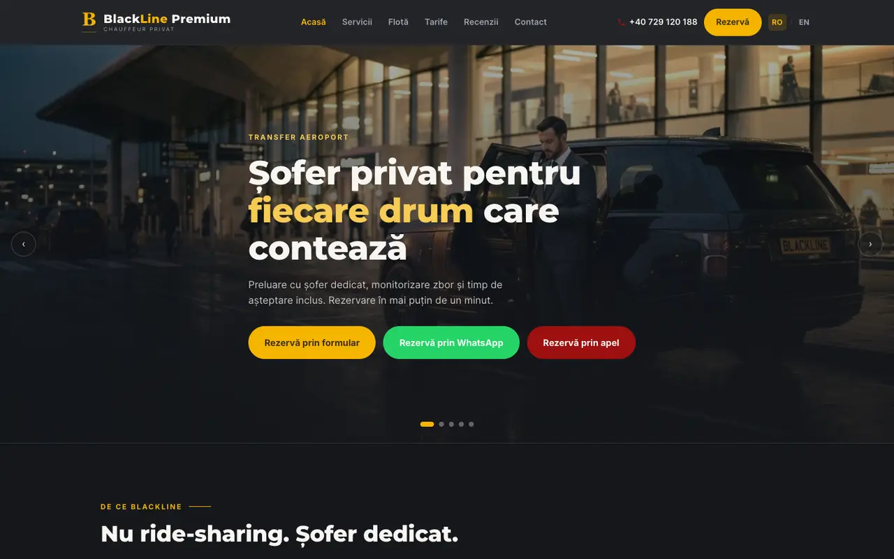 Black Line EV Fleet website